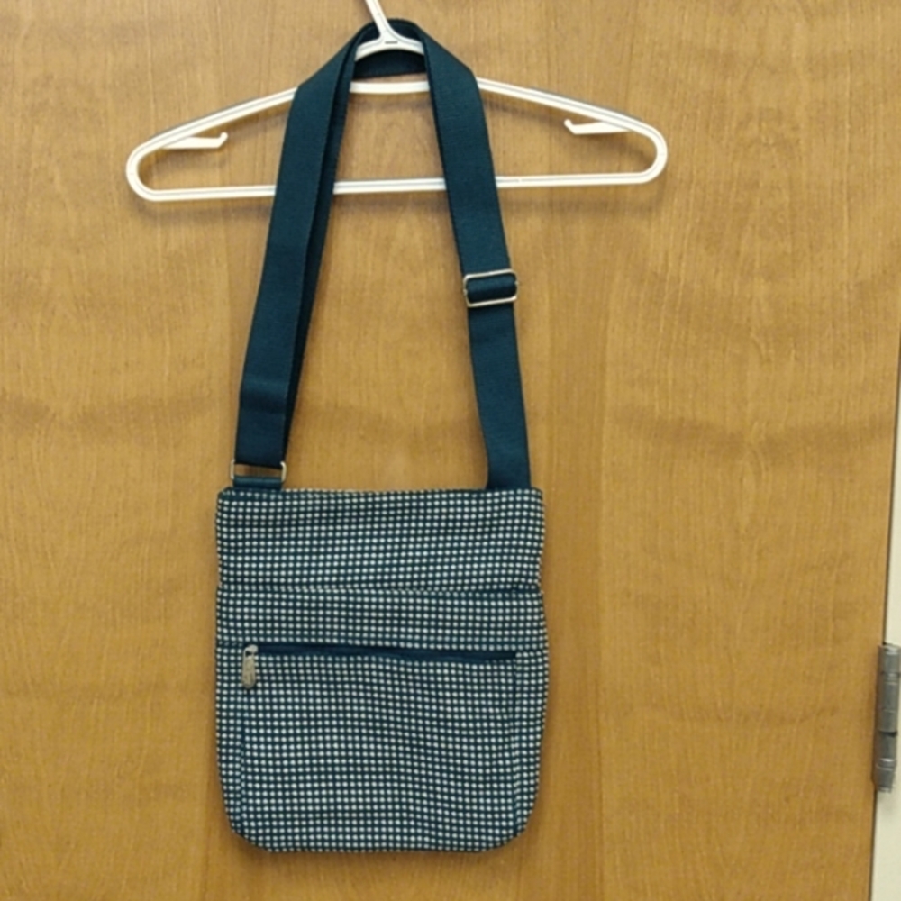 Thirty-one Green And White Crossbody Purse
